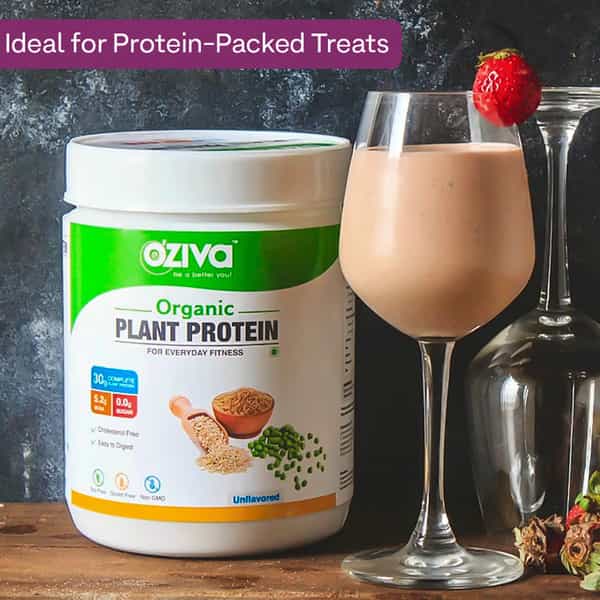 Oziva Organic Plant Protein 500G | Unflavoured Plant Protein For Everyday Fitness