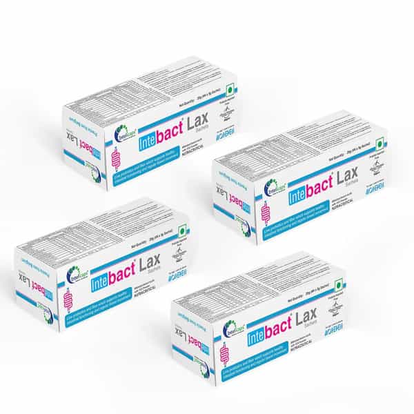 Dr. Morepen Intebact Lax| Probiotic Supplement For Gut Health 4 Sachets Pack Of 4