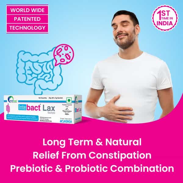 Dr. Morepen Intebact Lax| Probiotic Supplement For Gut Health 4 Sachets Pack Of 4