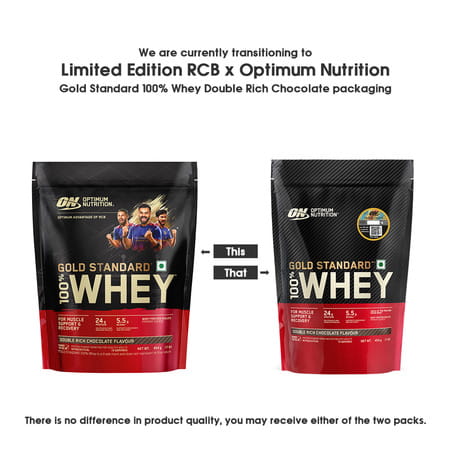 Optimum Nutrition (On) Gold Standard 100% Whey Protein Double Rich Chocolate Flavour 454gm Powder