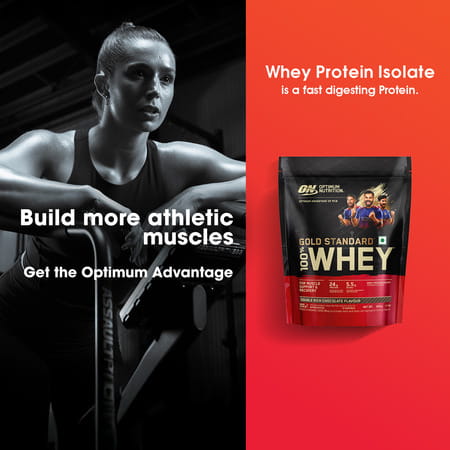 Optimum Nutrition (On) Gold Standard 100% Whey Protein Double Rich Chocolate Flavour 454gm Powder