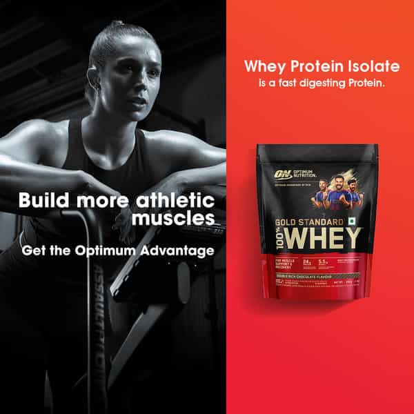 Optimum Nutrition (On) Gold Standard 100% Whey Protein Double Rich Chocolate Flavour 454Gm Powder