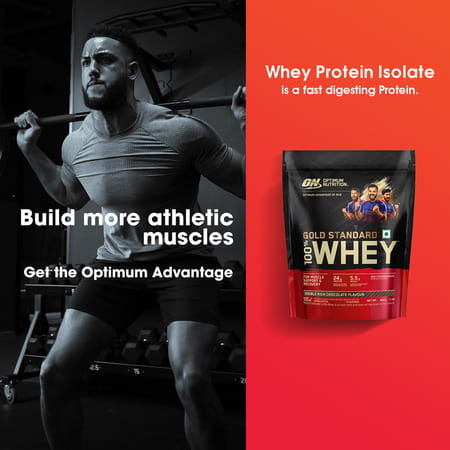 Optimum Nutrition (On) Gold Standard 100% Whey Protein Double Rich Chocolate Flavour 454gm Powder