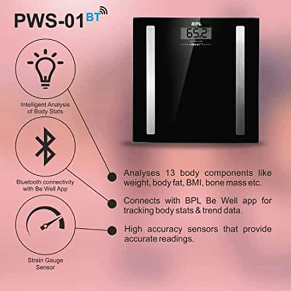 Bpl Personal Weighing Scale: Pws-01 Bt Black - 1Pc