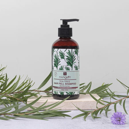 Ningen Teatree Hair Fall Shampoo Black Olive Zea Mays Stronger And Thicker Hair - 300g