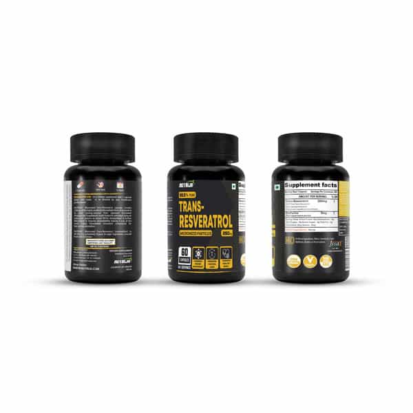 Nutrija Trans Resveratrol 250Mg Capsules - 99.5% Pure Micronized And Highly Bioavailable (60N)
