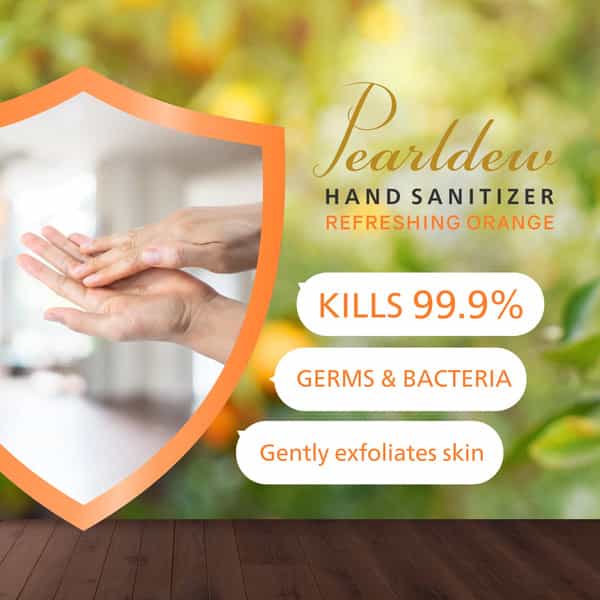 Pearldew Sanitizer (Orange) | Aloe & Neem | Paraben Free | 60Ml (Pack Of 12)