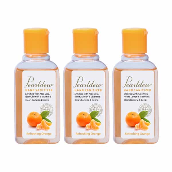 Pearldew Sanitizer (Orange) | Aloe & Neem | Paraben Free | 60Ml (Pack Of 12)