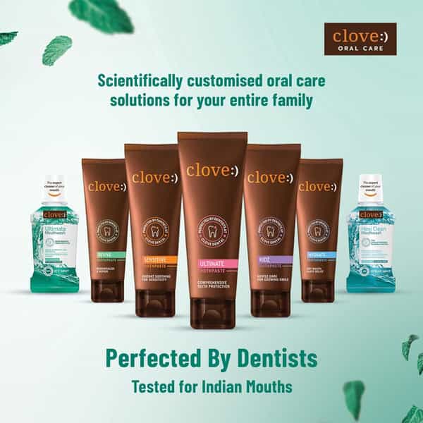 Clove Ultimate Cool Mint Antibacterial Mouthwash | Kills 99.0% Germs & Prevents Bad Breath | 250Ml