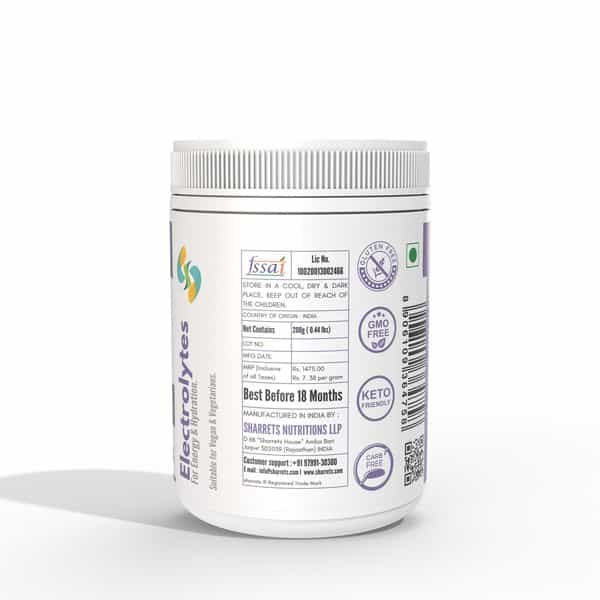 Sharrets Electrolytes Powder | 200G Unflavored I Sugar Free | Pack Of 3 | 200G Each