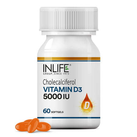 Inlife Vitamin D3 5000 Iu Cholecalciferol | For Men & Women | Immunity & Bone Health | 60 Softgels