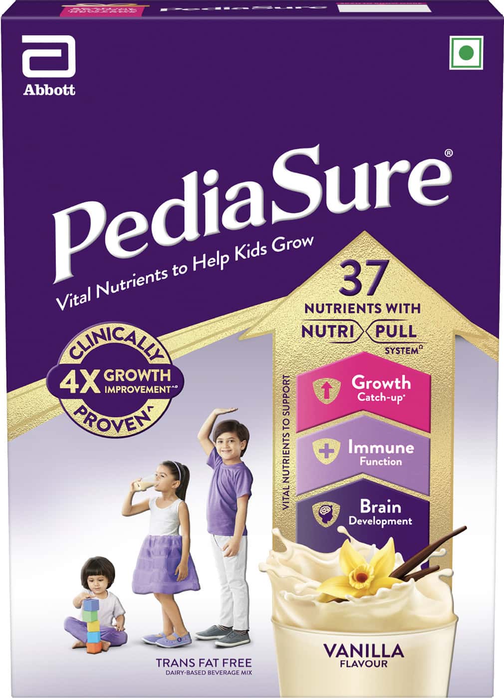 Pediasure Vital Nutrients To Help Kids Growth For 2-6 Years Old Vanilla Flavour Box Of 375 Gm