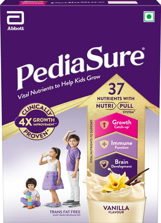 Pediasure Vital Nutrients To Help Kids Growth For 2-6 Years Old Vanilla Flavour Box Of 375 Gm