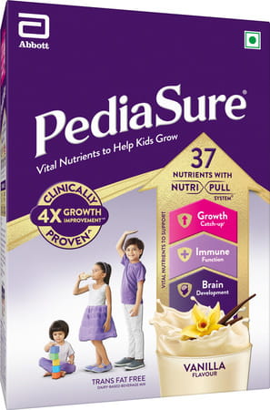 Pediasure Vital Nutrients To Help Kids Growth For 2-6 Years Old Vanilla Flavour Box Of 375 Gm
