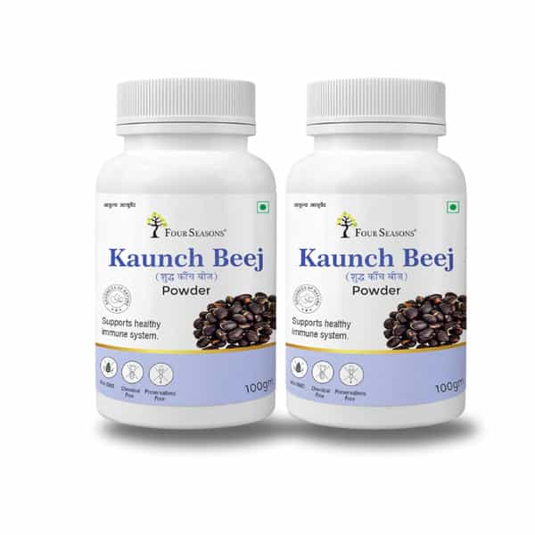 Four Seasons Kaunch Beej Powder 100G | Konch Beej | Krounchbeej | Kale Shudh Kaunch (Pack Of 2)