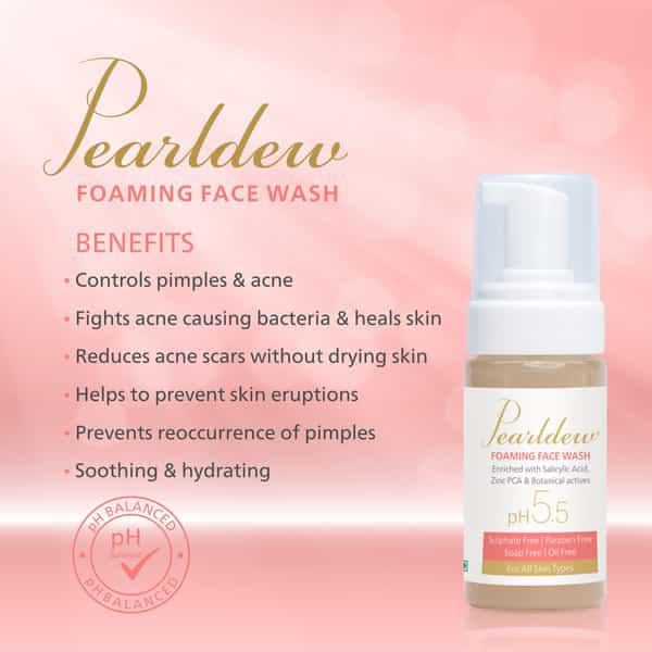 Pearldew Antiacne & Antipimple Foaming Face Wash 100 Ml | Salicylic Acid (Pack Of 3)