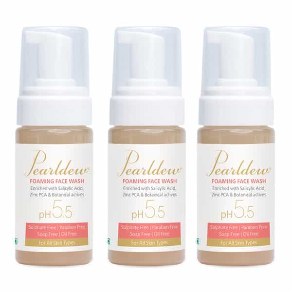 Pearldew Antiacne & Antipimple Foaming Face Wash 100 Ml | Salicylic Acid (Pack Of 3)