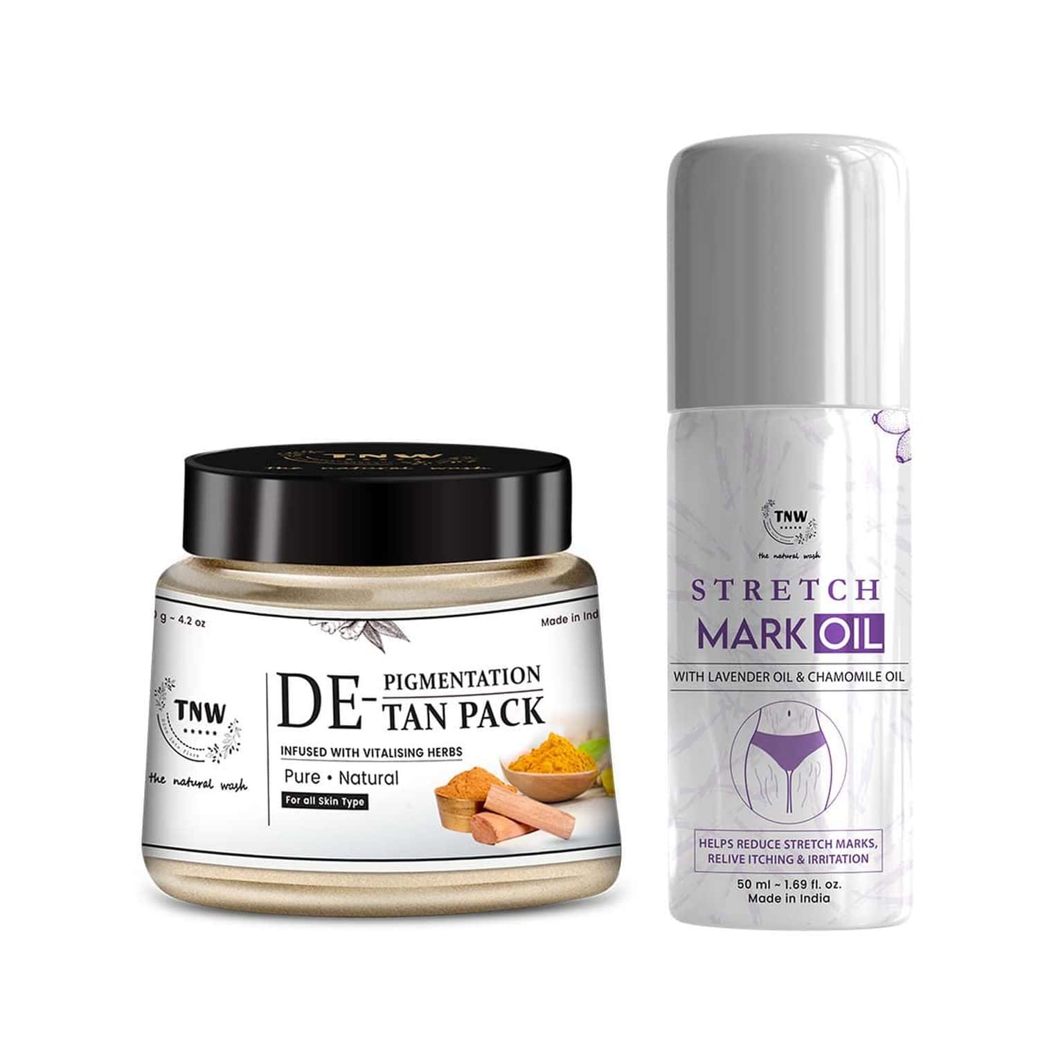 Buy TNWTHE NATURAL WASH BODY CARE COMBO WITH STRETCH MARK OIL AND DE