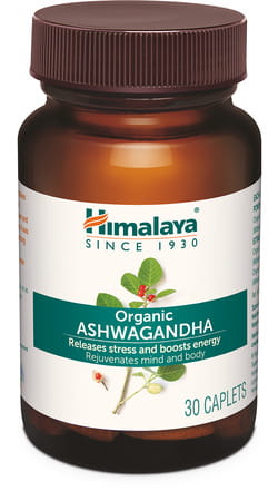 Himalaya Organic Ashwagandha | Release Stress & Boosts Energy | Bottle | Caplets | 30 No'S