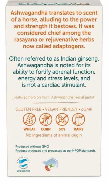 Himalaya Organic Ashwagandha | Release Stress & Boosts Energy | Bottle | Caplets | 30 No's