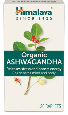 Himalaya Organic Ashwagandha | Release Stress & Boosts Energy | Bottle | Caplets | 30 No'S