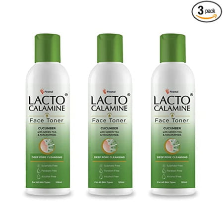 Lacto Calamine Cucumber Face Toner. Tightens Pores & Evens Skin Tone.- 120 Ml X Pack Of 3