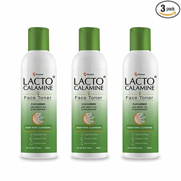 Lacto Calamine Cucumber Face Toner. Tightens Pores & Evens Skin Tone.- 120 Ml X Pack Of 3