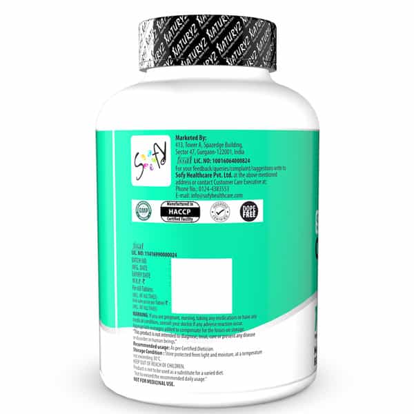 Naturyz Soft Calcium With Vitamin D3, 10 In 1 Tablet, Triple Absorption For Bone Health - 60 Tablets