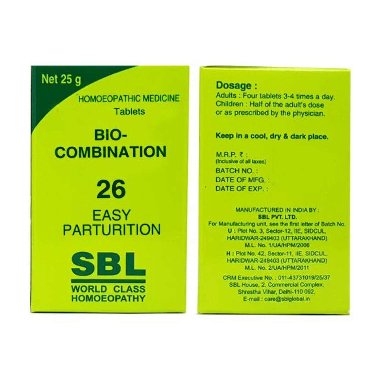 Sbl Bio-combination 26 Tablet 25 Gm Pack Of 3