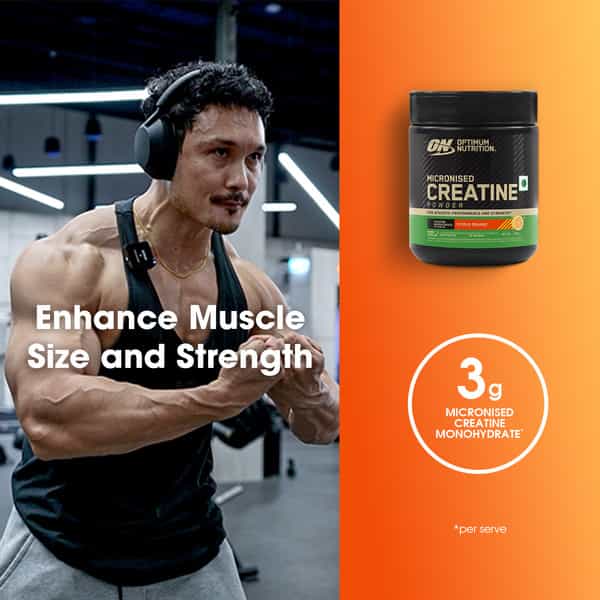 Optimum Nutrition (On) Micronized Creatine Powder Citrus Orange Jar 100 Gram