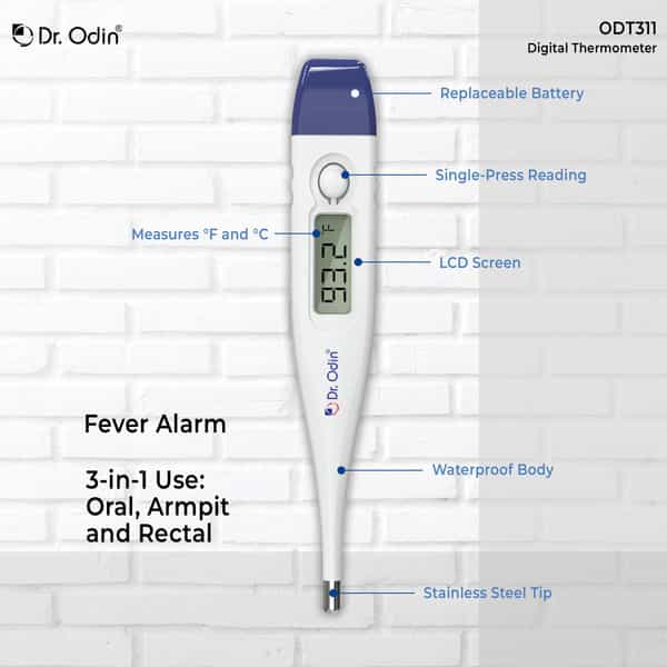Dr. Odin Odt 311 Digital Thermometer For Precise Temperature Monitoring (White & Blue) Pack Of 2