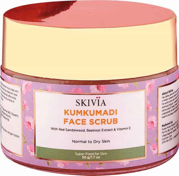 Skivia Kumkumadi Face Scrub With Niacinamide & Red Sandalwood - 50 G|Gentle Exfoliator|Adds Radiance