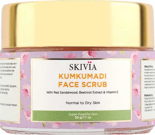 Skivia Kumkumadi Face Scrub With Niacinamide & Red Sandalwood - 50 G|Gentle Exfoliator|Adds Radiance