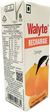 Walyte Recharge Orange Tetrapack 200 Ml