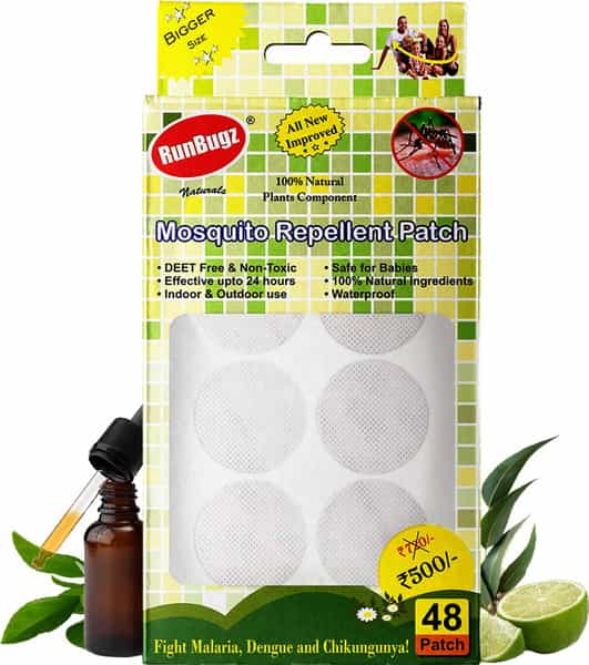 Runbugz Mosquito Repellent Patches (Pack Of 48)- White