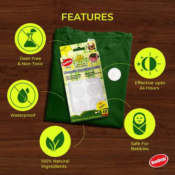 Runbugz Mosquito Repellent Patches (Pack Of 48)- White