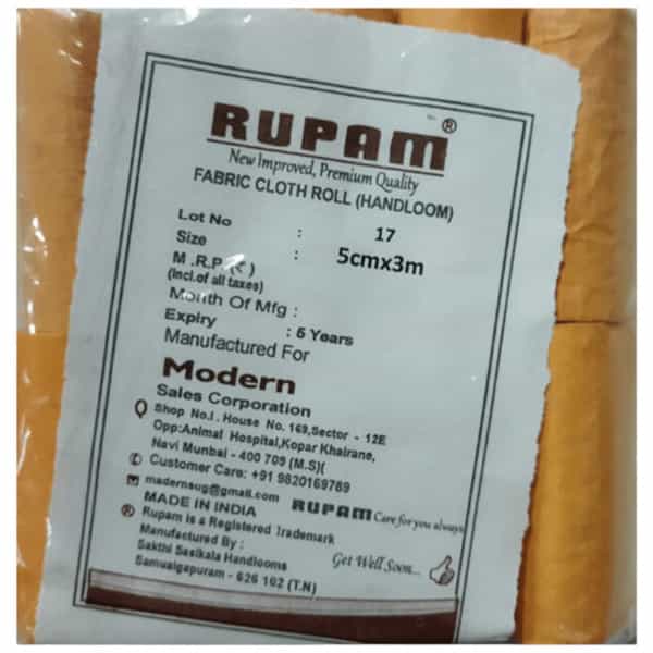 Rupam Fabric Cloth Roll 5Cm*3Mtr Pack Of 10