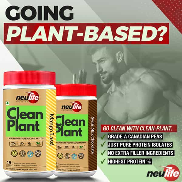Neulife Clean-Plant Protein Isolate Powder | Vegan | 500G (Mango Lassi)