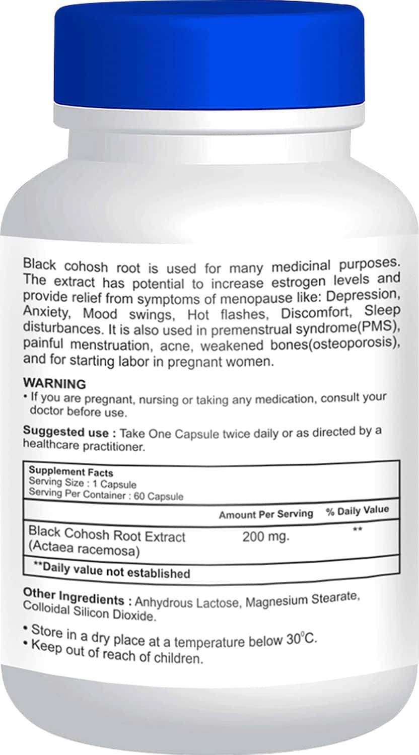 Buy HEALTHVIT BLACK COHOSH ROOT EXTRACT 200MG 60 CAPSULES Online & Get
