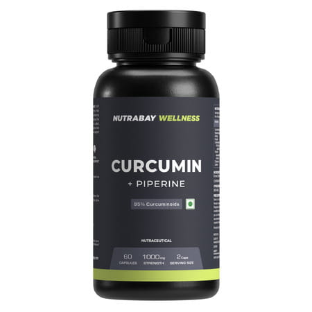 Nutrabay Wellness Curcumin With Piperine With 95% Curcuminoids - 1000mg 60 Veg Capsules
