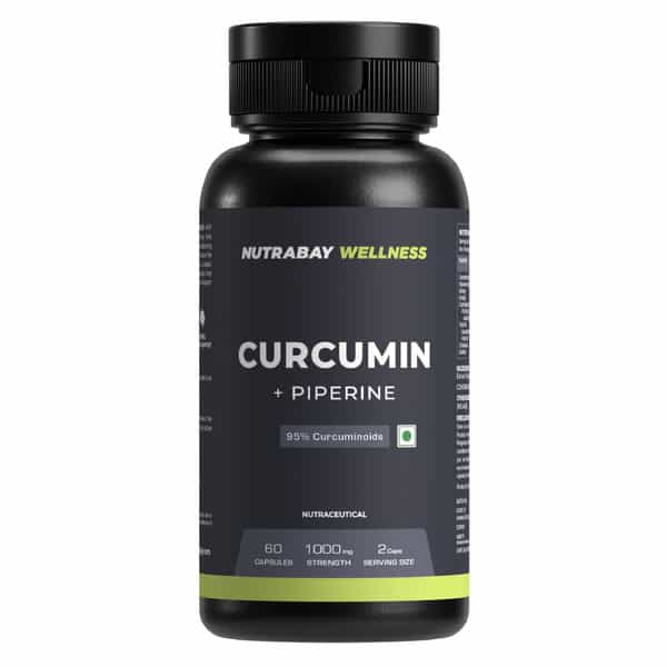 Nutrabay Wellness Curcumin With Piperine With 95% Curcuminoids - 1000Mg 60 Veg Capsules