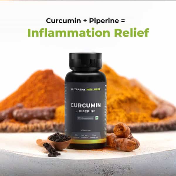Nutrabay Wellness Curcumin With Piperine With 95% Curcuminoids - 1000Mg 60 Veg Capsules