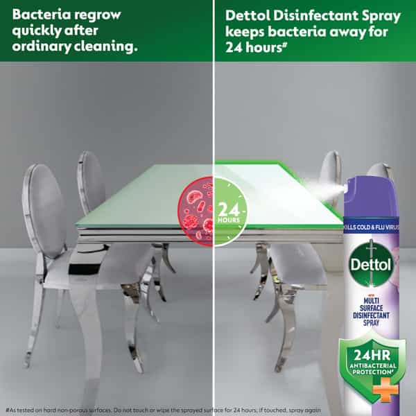 Dettol Multi-Surface Disinfectant Sanitizer Spray Bottle|24 Hours Protection (Orchard Bloom | 225Ml)