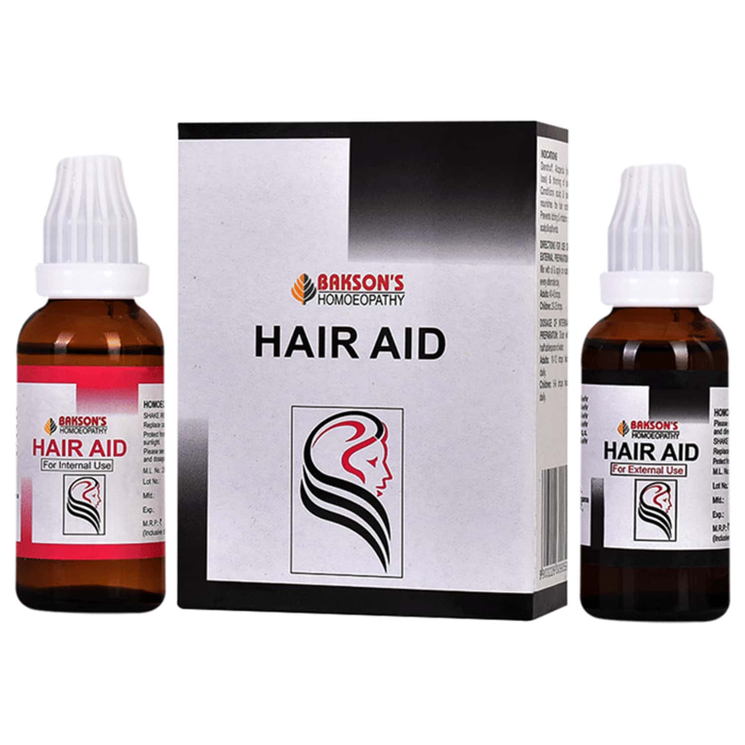 Baksons Homoeopathy Hair Aid Drops Dual Pack (30ml Each) 2 No's