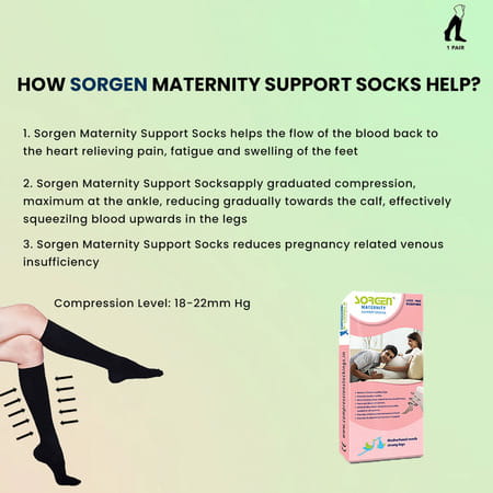 Sorgen Maternity Support Socks (Black Large)