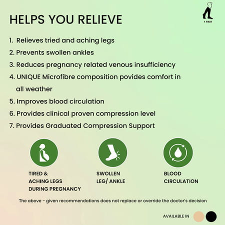 Sorgen Maternity Support Socks (Black Large)