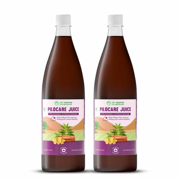 Dr. Vaidya's Pilocare Juice | Relief From Piles Pain Discomfort Burning Itching | 950Ml (Pack Of 2)