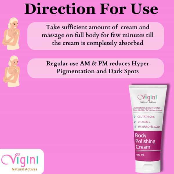Vigini Body Brightening Lightening Glowing Skin Underarm Whitening Tan Removal Moisturizer Gel Cream