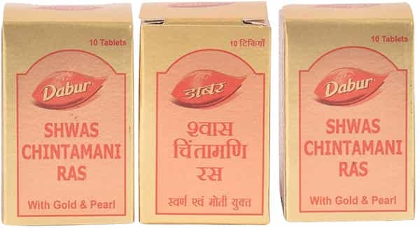 Dabur Shwas Chintamani Ras For Respiration Chronic Cough Tablet 30