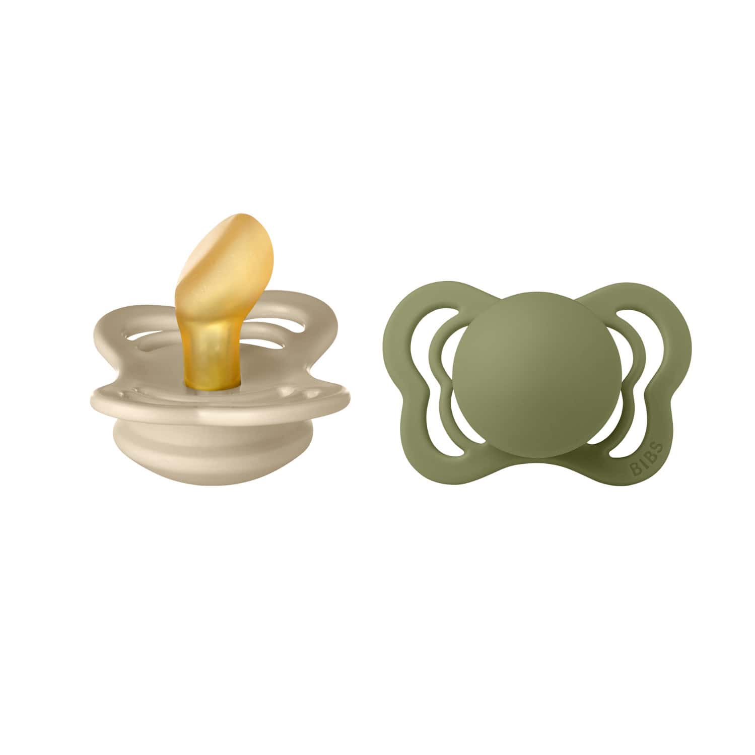 Bibs Couture 2 Pack Latex Size 1 Vanilla/Olive - 0+ Months